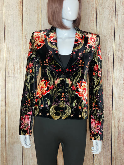 Velvet Floral Blazer